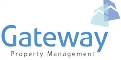 Logo of Gateway Property Management with blue text.